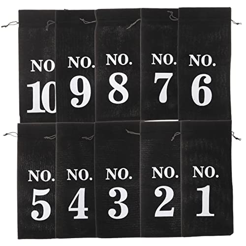 Homoyoyo 10Stücke Tragbare Jute Weinbeutel mit Kordelzug Wiederverwendbare Geschenktüten für Weinflaschen Elegante Verpackungstaschen Partys von Homoyoyo