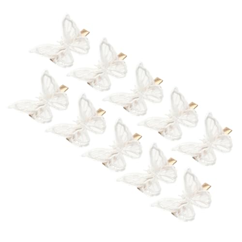 Homoyoyo 10 Stück Weißes Haarklammer aus Spitze Teiliges Damen Haaraccessoire Eleganter Haarschmuck für und Mädchen Rutschfest und Einfach zu Verwenden von Homoyoyo