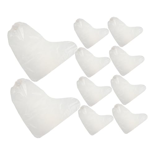 Homoyoyo 10 Stück wasserdichte Transparente Regenschuhüberzieher aus Robustem PE Material Kniehoch Schützend und Vielseitig für Sneaker Stiefel und Hohe Schuhe bei Regen und Schmutz von Homoyoyo