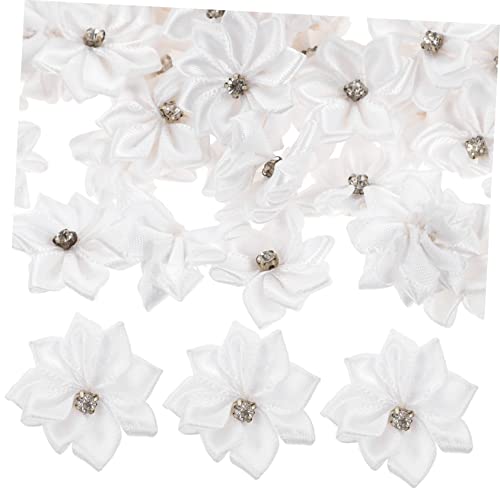 Homoyoyo 100 Stück Selbstgemacht Haarblumen Zubehör Multifunktionale Kunstblumen Haarclips 3cm Dekoration Für Haarschmuck Hochzeits Und Bastelbedarf Weiß von Homoyoyo