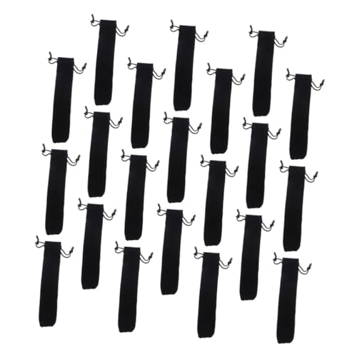 Homoyoyo 100 Stück Stiftbeutel Schwarz Kordelzug Tragbare Stifthalter Kleine Schreibgerätekoffer Leicht Organisieren für Büro Schule von Homoyoyo