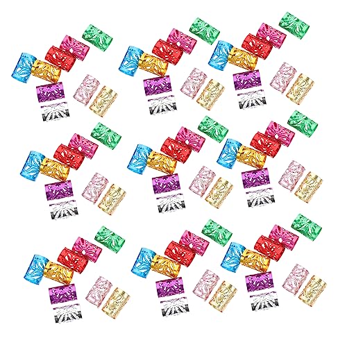 Homoyoyo 100 Stück Teiliges Bunte Haarringe aus Polierte Dreadlocks Schmuck Ringe für Zöpfe und Bartperlen Einfach zu Öffnen und Anzubringen Stilvoller Haarschmuck für Damen und Herren von Homoyoyo