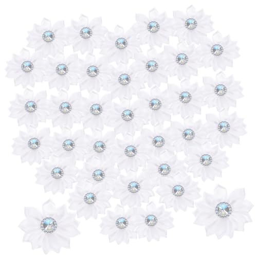 Homoyoyo 100 Stück Teiliges DIY Haarschmuck Weiße Spitzen Blüten mit Haarklammer Dekorative Blumen für Haarspangen Haarbänder Hutverzierung Langlebiges Zubehör für Bastelbedarf von Homoyoyo