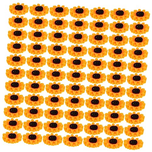 Homoyoyo 100St Harz Gänseblümchen Kreisvase Gänseblümchen-Blumen-Verschönerung Miniatur Schmuck kleiner Gänseblümchen-Anhänger Handyhülle Gänseblümchen-Charme Creme Schreibwaren-Box Zubehör von Homoyoyo