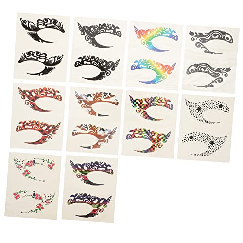 Homoyoyo 10Paare Selbstklebende Eyeliner Aufkleber für Augen Make Up Temporäre Tattoos für Halloween Einfach zu Verwenden für Partys und Cosplay von Homoyoyo
