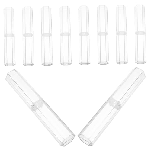 Homoyoyo 10stücke Transparente Stifteboxen Zum Stapeln Leere Stifteetuis Kleine Stifteboxen Als Geschenkbox Für Stifte Stifteetuis Leer Aus Kunststoff von Homoyoyo