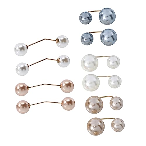 Homoyoyo 10Stücke Perlen Broschen Sicherheitsnadeln Eleganter Modeschmuck für Frauen Verstellbare Halstuch und Schalhalter Dekoration für Kleidung und Accessoires Vielseitige von Homoyoyo