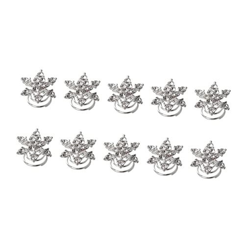 Homoyoyo 10stücke Schneeflocken-kristall-haarspangen Spirale Haarnadel Hochzeitsfrisur-clips Haarschmuck Für Damen Und Mädchen Weiß von Homoyoyo