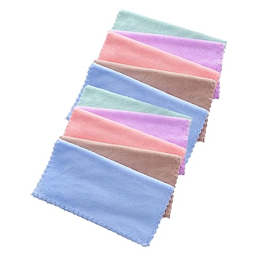 Homoyoyo 10stücke Mikrofaser Abschminktücher Für Gesichtsreinigung Weiche Fleece Gesichtsreinigungstücher in Zufälligen Farben Für Damen Und Reiseverwendung von Homoyoyo