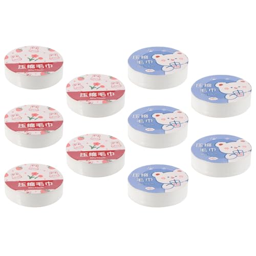 Homoyoyo 10stücke Pack Komprimierte Reisehandtücher Einweg Waschlappen Für Gesicht Handtuch Tabletten Tragbar Kompaktes Waschhandtuch Für Unterwegs von Homoyoyo