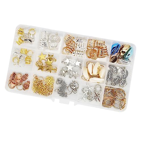 Homoyoyo 115 Stück Dreadlocks Ringe Teiliges aus Metall für Haarschmuck Langlebige Dreadlocks Zubehör für Zöpfe DIY Haardekoration für Feste und Partys von Homoyoyo