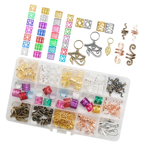 Homoyoyo 116 Stück Teiliges Set Dreadlocks Beads Haarringe Haarschmuck für Zöpfe DIY Haaraccessoires für Partys Hochzeiten und Fotoshootings aus Hochwertigem Gefertigt von Homoyoyo