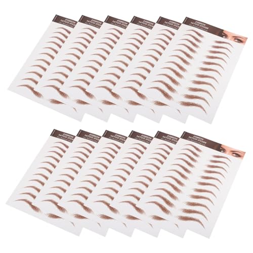 Homoyoyo 12 Blatt Wasserfeste Augenbrauen tattoos Peel off Aufkleber für Natürlich Wirkende Dichte Brauen Schnelles Styling Geeignet bei Lücken Ungleichmäßiger Form Make up Zubehör von Homoyoyo