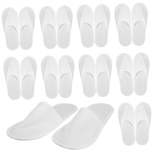 Homoyoyo 12 Paare Einweg Hotelslipper Weiß Geschlossene Zehen Spa Hausschuhe Universalgröße Für Damen Und Herren Für Salon Badezimmer Und Gästezimmer von Homoyoyo