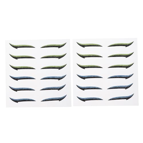 Homoyoyo 12 Paare Wasserfeste Eyeliner Sticker Doppeltes Augenlid Klebeband Langanhaltend Leicht Tragbar Make Up Anfänger Geeignet Blau Grün Farben von Homoyoyo