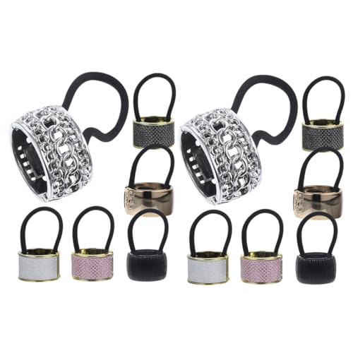 Homoyoyo 12 Stück Ponytail Haar Manschetten Haargummis Haarschmuck für Damen Dekorative Tails Haarbänder im Set mit Designs für Stilvolle Frisuren von Homoyoyo