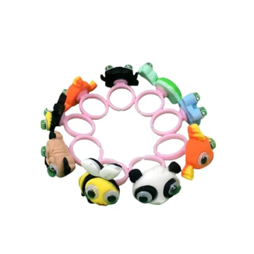 Homoyoyo 12 Stück Simulierter Tierring Kinderringe simulierte Tierringe Kreative Ringe Augen beweglicher Ring von Homoyoyo