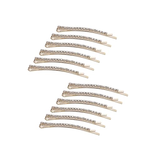 Homoyoyo 12 Stück Strass Haarnadeln Einreihige Haarspangen Für Frauen Und Mädchen - Modischer Haarschmuck in Gold – Funkelnde Haarklammern Für Jeden Anlass von Homoyoyo