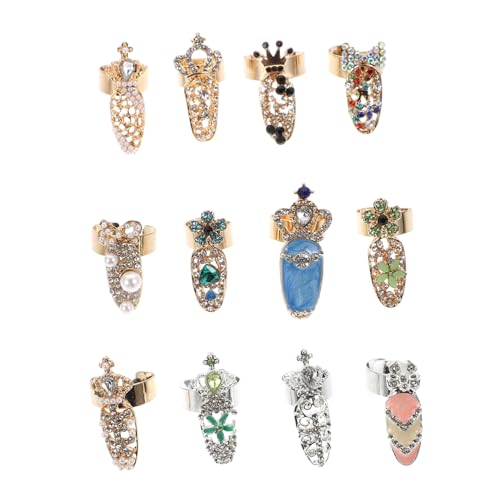 Homoyoyo 24stücke Teiliges Dekorativer Nagelkunst-ringe Für Damen Glitzernde Maniküre Schmuckaccessoires Geeignet Für Hochzeiten Partys Und Besondere Anlässe von Homoyoyo