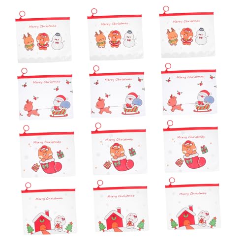 Homoyoyo 12 Stück Tasche Für Weihnachtsringe Dokumententasche Dateibeutel Aktentasche Aufbewahrungstasche Für Stifte Schreibwarentasche Für Studenten Schülergeschenk Bürobedarf PVC von Homoyoyo