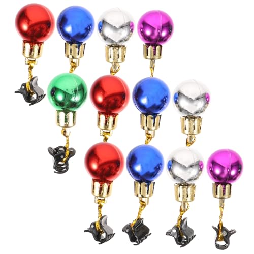 Homoyoyo 12 Stück Teiliges Bunte Weihnachts Bartclips mit Glöckchen Glänzende Ornamente für Gesichtshaare Festliche Bartdekoration für Männer Einfache Befestigung für Weihnachtsfeiern und von Homoyoyo