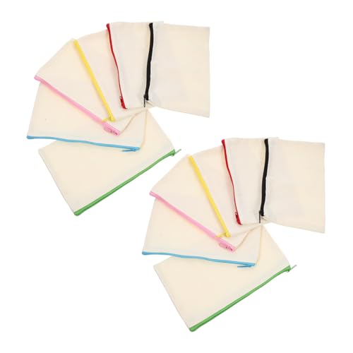 Homoyoyo 12 Stück Teiliges Canvas Kosmetiktaschen mit Reißverschluss Große Kapazität Vielseitige Schmink und Reiseorganizer Täschchen Langlebige DIY Blanko Stoffbeutel für Damen und Reisen von Homoyoyo