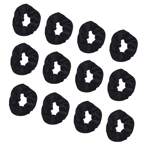 Homoyoyo 12 Stück Teiliges Flanell Haarbänder Schwarz Weiche Haargummis für Damen und Mädchen Haarringe zum Sicheren Halten von Dünnem und Dickem Haar Vielseitiger Haarschmuck für Alltag von Homoyoyo