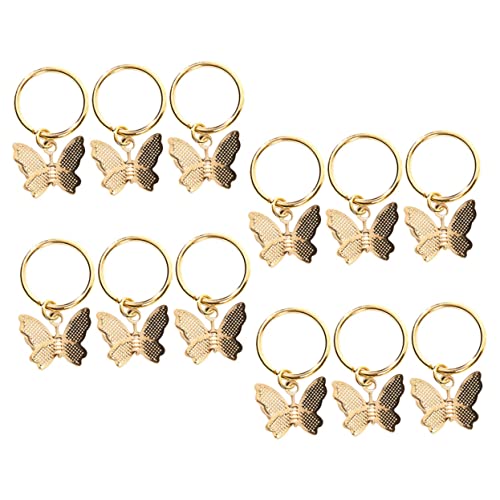 Homoyoyo 12Stücke Haarschmuck Ringe Schmetterlings Haarringe für Geflochtene Haare Selbstgemacht Zubehör für Damen und Herren von Homoyoyo