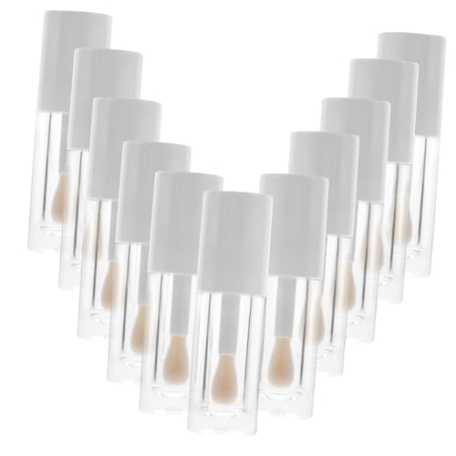 Homoyoyo 12 Stück Teiliges Klare Kunststoff Lipgloss Tuben mit Großem Pinselstiel Nachfüllbare Lippenbalsam Behälter für Frauen Transparent Leicht für DIY Lippenpflege und Kosmetik von Homoyoyo