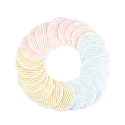 Homoyoyo 12 Stück Teiliges Makeup Entferner Pads aus Doppellagiger Bambusfaser Wiederverwendbare Sanfte Gesichtsreinigungspads Khaki Himmelblau für Hauttypen und Unterwegs von Homoyoyo