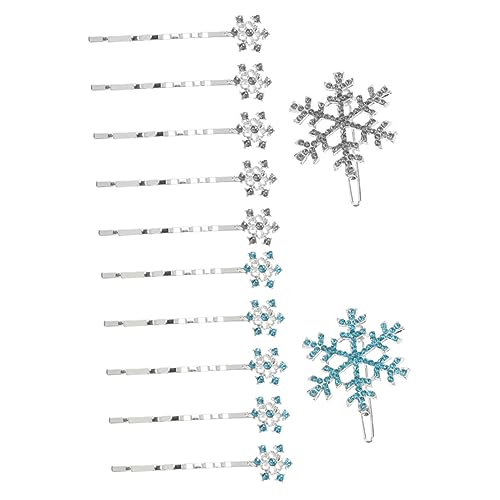Homoyoyo 12 Stück Teiliges Schneeflocken Haarspangen mit Funkelnden Strasssteinen Brauthaarnadeln für Weihnachten Vintage Haarclips Haarschmuck Accessoires für Frauen zu Festen und Partys von Homoyoyo