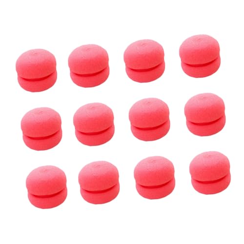 Homoyoyo 12 Stück Teiliges Schwamm Lockenwickler Haarstyling Werkzeug Schonend für Haare Langlebig Leicht Einfache Anwendung für Wellige Locken Geeignet für Damen und Mädchen Roter Curling von Homoyoyo
