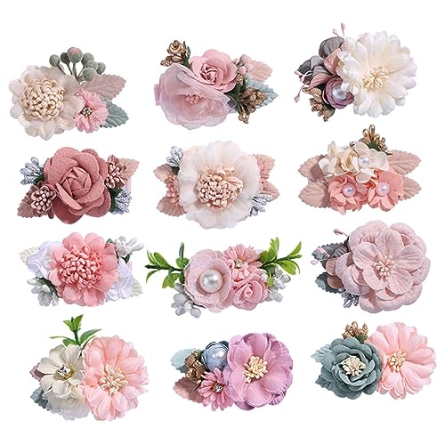 Homoyoyo 12 Stück Teiliges Simulation Blüten Haarspangen mit Perlen für Mädchen Wiederverwendbare Haarklammern Sicherer Haarschmuck für Kleinkinder Natürlicher Look Vielseitig Kombinierbar von Homoyoyo
