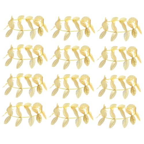 Homoyoyo 12 Stück Teiliges Stirnband Eleganter Braut Haarschmuck mit Goldfarbenen Blättern Festlicher Kopfschmuck für Hochzeit Halloween Weihnachten und Brautmode Vielseitig Tragbar für von Homoyoyo