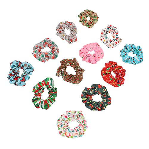 Homoyoyo 12 Stück Teiliges Weihnachts Haargummi Elastische Scrunchies Bunt Weiche Haarschmuck für Damen Mädchen Festliche Frisuren Modisch Bequem Langlebig von Homoyoyo