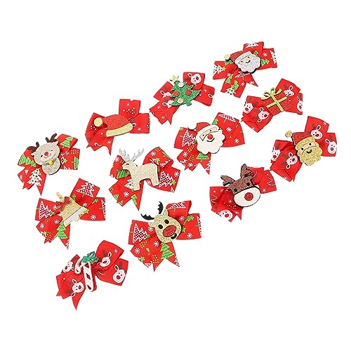Homoyoyo 12 Stück Teiliges Weihnachts Haarspangen für Mädchen und Frauen Bunte Schleifen Haarclips Strapazierfähige Haarschmuck Barrettes für Weihnachtsfeier und Festliche Anlässe von Homoyoyo