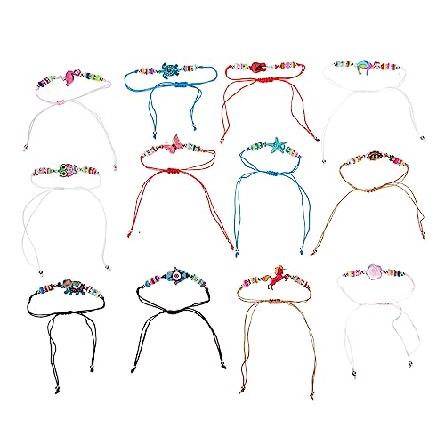 Homoyoyo 12 Stück Teiliges von Verstellbaren Polymer Knetarmbändern für Tier Schmuck für Geburtstagsfeiern Sommeraktivitäten Besondere Anlässe von Homoyoyo