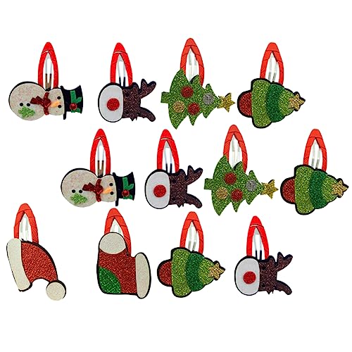 Homoyoyo 12stücke Teiliges Weihnachts Haarklammern Für Mädchen Niedliche Elch Und -haarspangen Strapazierfähige Und Haarschonende Clips Für Festliche Anlässe von Homoyoyo