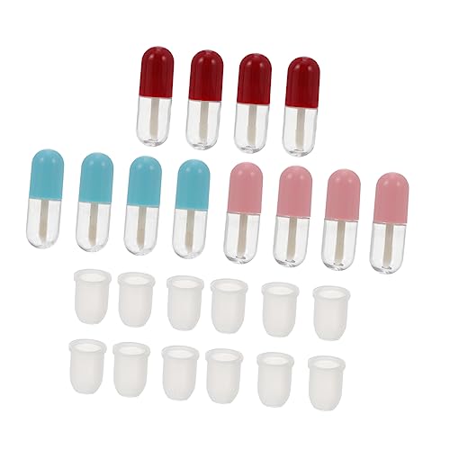 Homoyoyo 12 Stücke Kleiner Lip Balm Flasche Nachfüllbare Lipgloss Tuben Auslaufsichere Lippenbalsam Behälter für Reisen Kompakt und Tragbar Leere Lippenstift Röhrchen von Homoyoyo