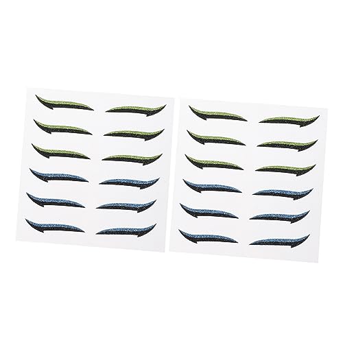 Homoyoyo Wiederverwendbare Eyeliner Aufkleber 12 Paare Doppelseitige Doppellid Klebebänder für Augen Make Up Wasserfest für Schlupflider und Voluminöse Augen von Homoyoyo