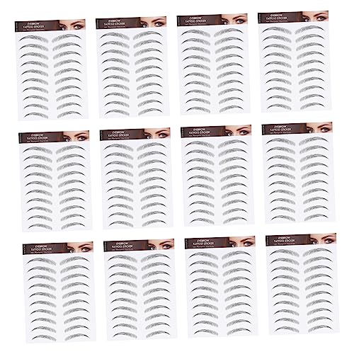 Homoyoyo 12blätter Augenbrauenaufkleber Haarähnlich Transfer Aufkleber Kosmetik Für Falsche Augenbrauen Schnell Anbringen Umweltfreundlich Langlebig von Homoyoyo