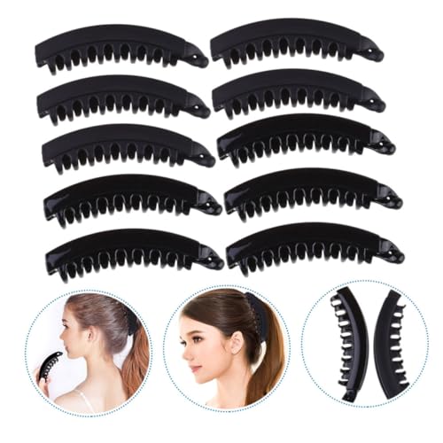 Homoyoyo 12er Set Große Bananen-Haarspangen - Gezahnte Haarklammern in Stilvollem Design Ideal Für Frauen Um Ihren Look Zu Vervollständigen Und Frisuren Zu Fixieren von Homoyoyo