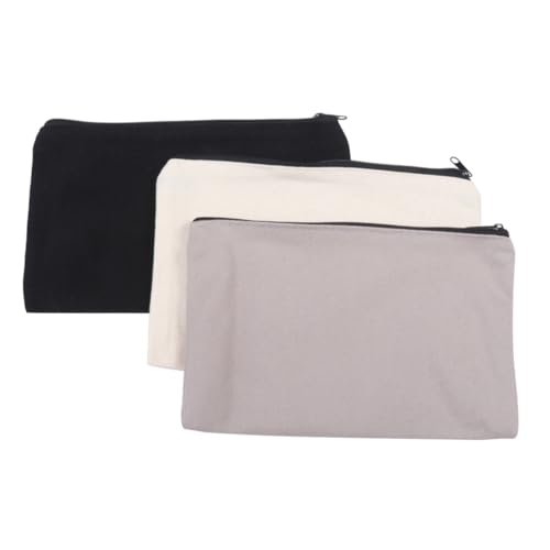 Homoyoyo 12stücke Canvas-reißverschlusstaschen Kosmetiktaschen Schminkbeutel Federmäppchen Aufbewahrungstaschen Tragbar Waschbar Platzsparend Multifunktional von Homoyoyo