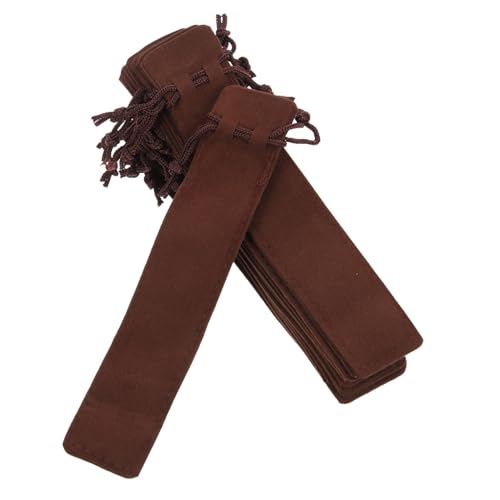Homoyoyo 15 Stück Fleece -Stiftbeutel federmäppchen Stift aufbewahrung Kordelstiftbeutel Stift-Geschenkbeutel Kugelschreiber geschenktüten Stiftbehälter einzelne Stifttasche Flanell Brown von Homoyoyo