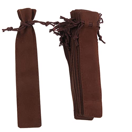 Homoyoyo 15 Stück Mäppchen Samt-stifttasche Mit Kordelzug Bleistifthaltertasche Kordelbeutel Einzelstifttasche Einzelne Stifttasche Kordelstring Federtaschen Für Unterwegs Brown Flanell von Homoyoyo