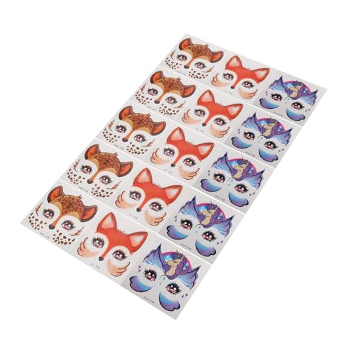Homoyoyo 15 Stück Niedliche Fuchs Giraffe Einhorn Gesichtsbemalung Aufkleber für Party Halloween Kostüm Dekoration Einfache Anwendung von Homoyoyo