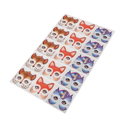 Homoyoyo 15 Stück Teiliges Glitzer Gesichtssticker mit Cartoon Tieren Fox Giraffe Einhorn Glitzernde Party Make Up Aufkleber für Halloween Kostümdekoration Einfache Anwendung und Sanfte von Homoyoyo