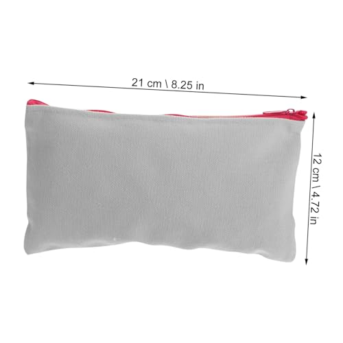 Homoyoyo 15 Stück Teiliges Leinwand Mäppchen mit Reißverschluss Beige Canvas Kosmetiktasche und DIY Bemalbare Federmäppchen Vielseitige Aufbewahrungstasche für Make Up Kosmetik und von Homoyoyo