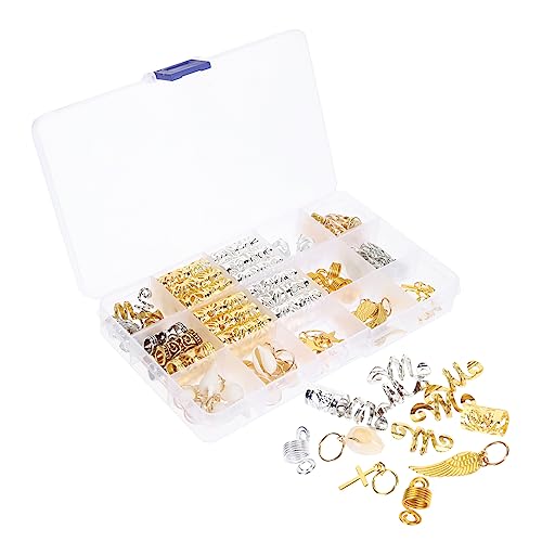 Homoyoyo 159 Stück Teiliges Dreadlock Haarschmuck Verstellbare Metall Ring Haarspiralen Kreative Haarringe für Damen und Herren Einfache Anwendung für und Flechtfrisuren Haaraccessoires von Homoyoyo