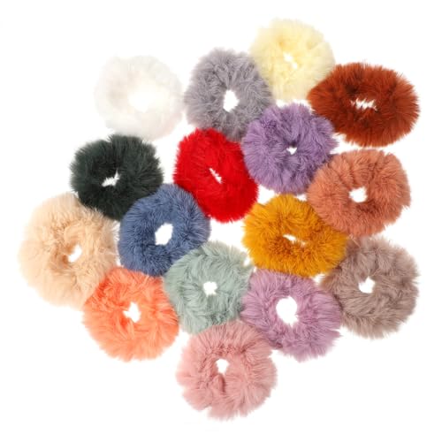 Homoyoyo 16Stücke Haargummis aus Hochwertigem Weichem Material Haarseile Bunten Farben für Mädchen Hochzeiten Partys und Täglichen Gebrauch von Homoyoyo
